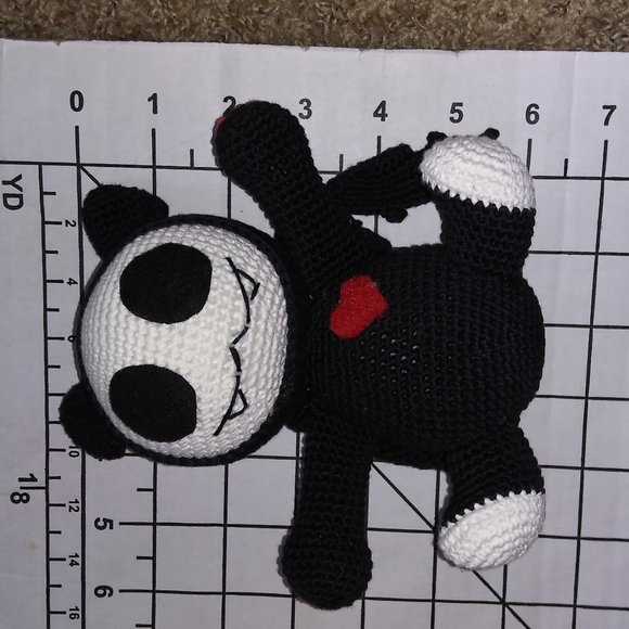 Jack Skellington Amigurumi Crochet Halloween Bat Voodoo Pin Cushion 6 Inch Plush - Picture 8 of 8